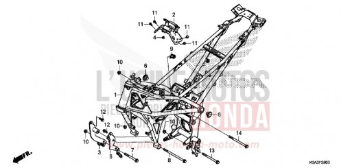 CARROSSERIE DE CHASSIS CBF300NAJ de 2018